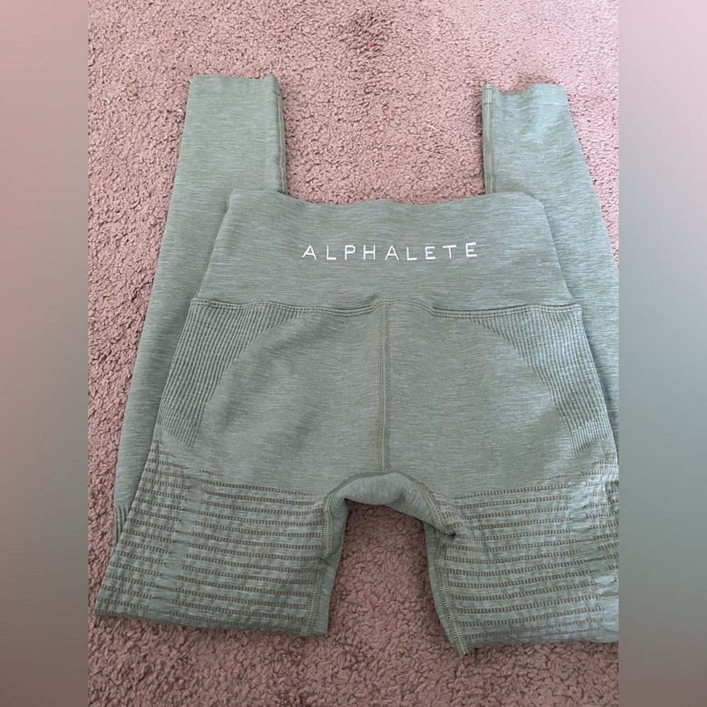 Green alphalete leggings
